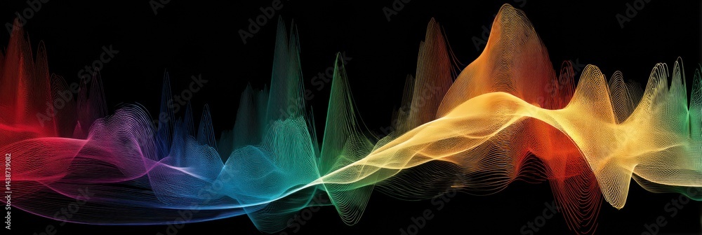 Fototapete Flowing Spectrum of Vibrant Colors Creating Dynamic Algorithmic Art Patterns