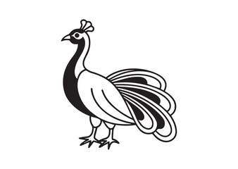 Fototapeta premium Peacock icon, Peacock silhouette Vector