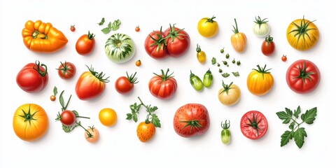 Colorful Variety of Tomatoes and Peppers