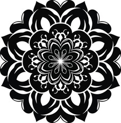 Minimalist Black and White Mandala