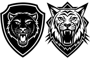 Wild roaring lion head mascot vector illustration for powerful animal tattoo design