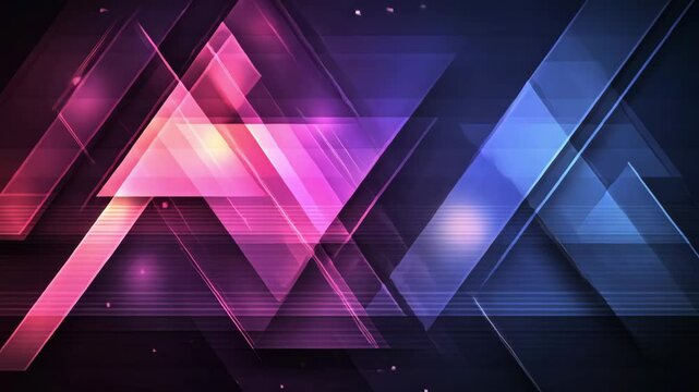 Abstract geometric shapes in vibrant colors on dark background  