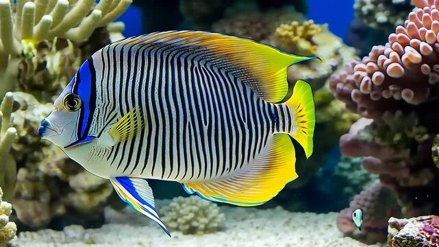 Colorful tropical fish swimming in a vibrant coral reef