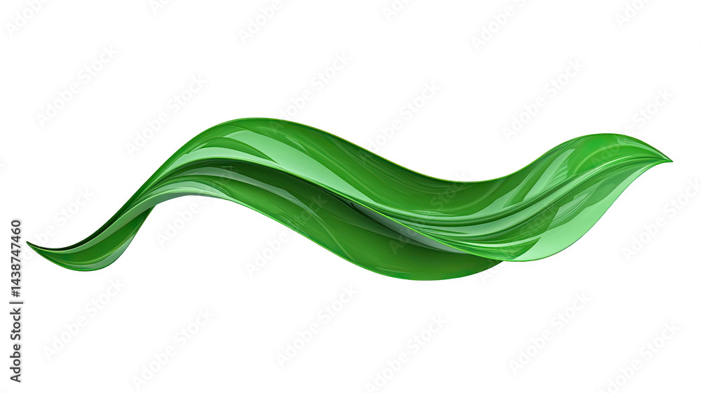 Poster abstract green flowing wave design element background image 3d art eco on transparent background