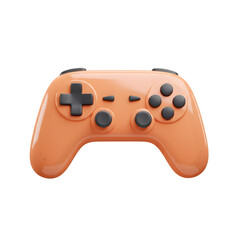 Orange gaming controller with black buttons