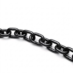 Obraz premium A section of a heavy black metal chain, isolated
