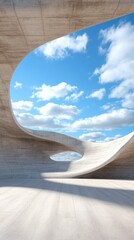 Fototapeta premium Abstract concrete structure with sky view