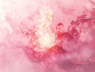 The sun ignites the spark, inner strength, energy pours into atmosphere, background pink , high resolution