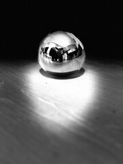 Abstract in round mirror 