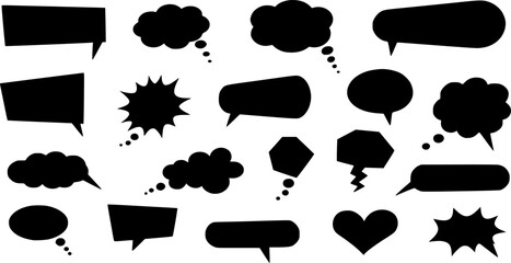 Black speech bubble collection. Set of speech bubble. Speech bubble comic
