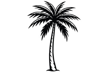 Palm tree silhouette vector.