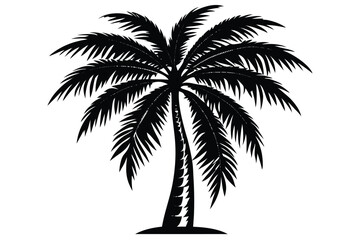Palm tree silhouette vector.