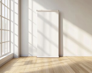 Empty room with blank canvas