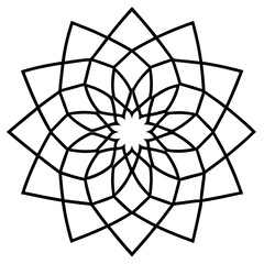 Obraz premium Geometric Mandala Circular Flow Vector on White