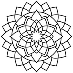 Obraz premium Geometric Mandala Circular Flow Vector on White