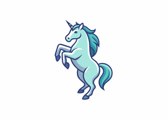 Naklejka premium Enchanting Unicorn in Vivid Hues: A captivating depiction of a majestic unicorn, rendered with vibrant colors and a whimsical flair, standing proudly against a clean backdrop.