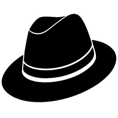 black hat vector illustration on white background
