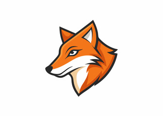 Obraz premium Fox Emblem: A vibrant illustration of a fox's head in profile, showcasing its keen gaze and sleek form, a symbol of intelligence and cunning.