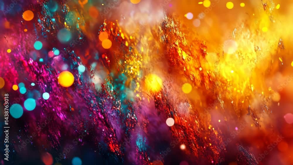 Poster vibrant abstract light and color motion with dynamic bokeh effects