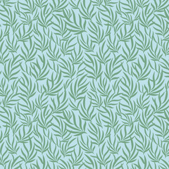 Botanical branch silhouette seamless vector pattern