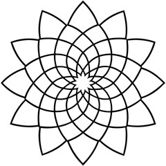 Obraz premium Mandala with Concentric Ellipses Vector on White