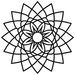 Obraz premium Mandala with Concentric Ellipses Vector on White