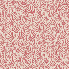 Fototapeta premium Botanical branch silhouette seamless vector pattern