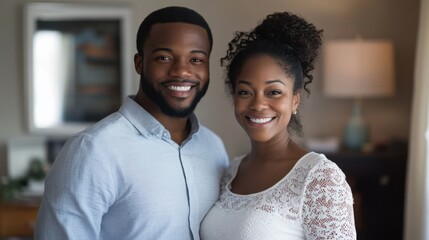 Obraz premium Young couple family bond waiting first child joy