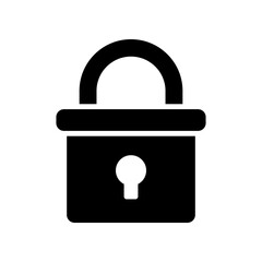 Closed metal padlock, isolated on a white background. Security symbol.