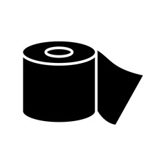 Toilet paper roll icon. Roll of toilet tissue on a white background.