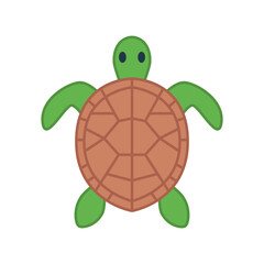 Sea turtle with a brown shell.