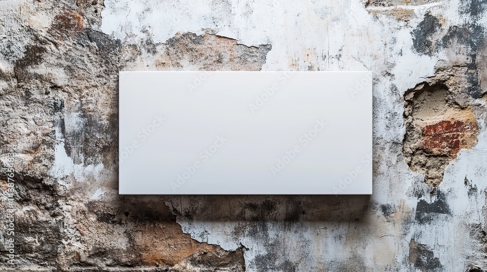 Poster white horizontal rectangle blank box from a top-side angle.