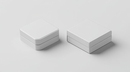 White wide flat box mockup (open and closed flap lid).