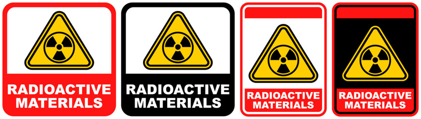 Obraz premium set sign radioactive materials symbol design label template vector illustration