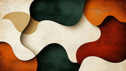 Obraz premium Abstract Organic Shapes Background in Earthy Tones