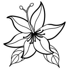Minimal Honeysuckle Flower Vector on White