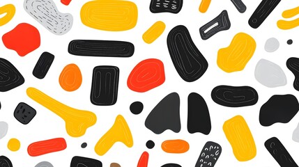 Abstract Seamless Pattern with Colorful Organic Shapes