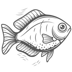 Line Art Rainbowfish Illustration, Melanotaenia Lacustris