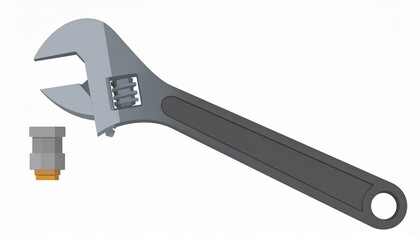 Obraz premium adjustable wrench isolated on white