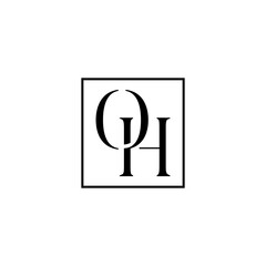 O H latter logo template, modern logo, vector design, initial latter.