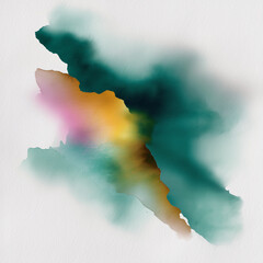 A painting of a green and yellow swirl. The green is the dominant color .Abstract painting