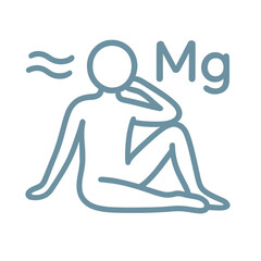 Person in Meditative Pose with Magnesium Symbol on White Background