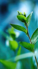 Vibrant green plant bud close-up