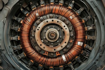 Industrial Electric Motor Closeup.