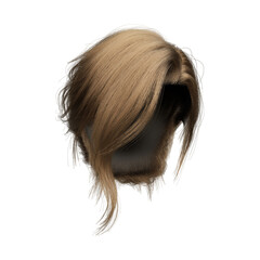 3d render blond messy tied hair isolated