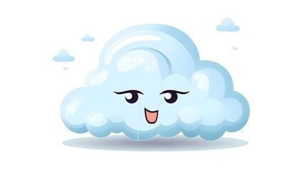 Vintage Retro Cartoon Rain Cloud Vector Illustration for Design Projects