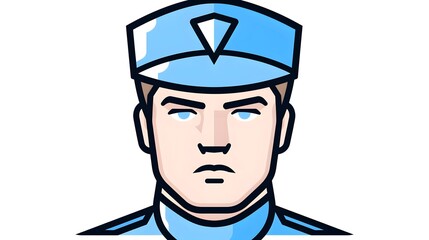 Professional Soldier Head Vector Icon Design with Outline and Flat Styles