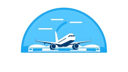 Airport sector icon in flat style with colorful design and circular shape for professional use