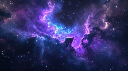 Fototapeta premium Colorful galaxy nebula filled with stars and cosmic dust captured in deep space