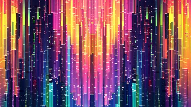 Abstract digital design with glowing green lines forms a tech matrix pattern